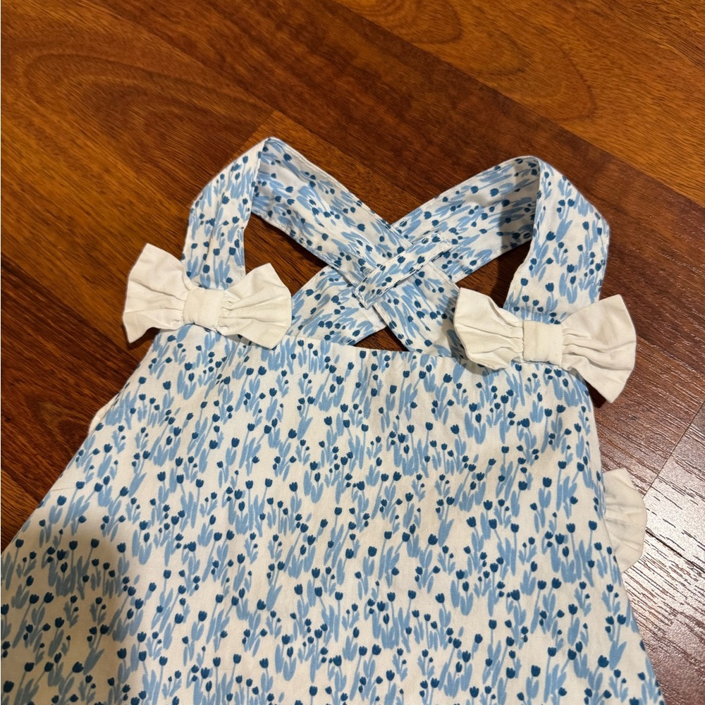 Dondolo Baby Girls Blue Bonnet Bubble Size 24 Months Bows Floral - Picture 3 of 6